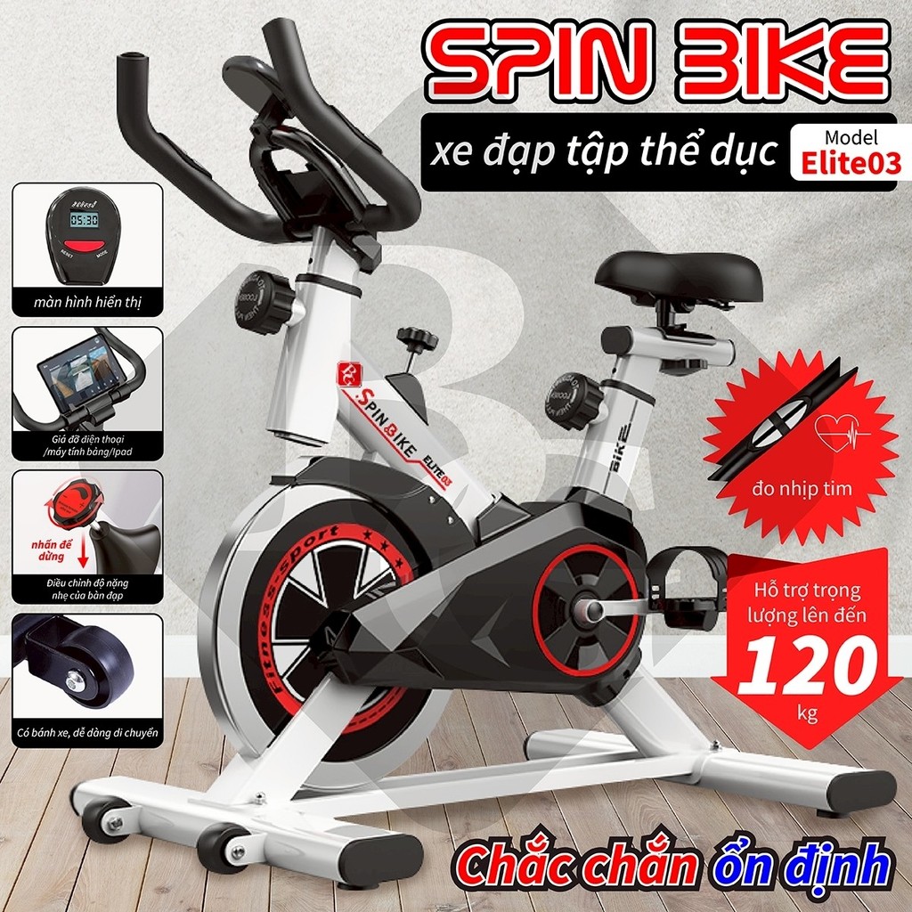 CT (ALL ELITE) BG-(Đọc Kỹ Nội Dung)Xe đạp tập thể dục tại nhà Elite cao cấp cảm biến nhịp tim hàng