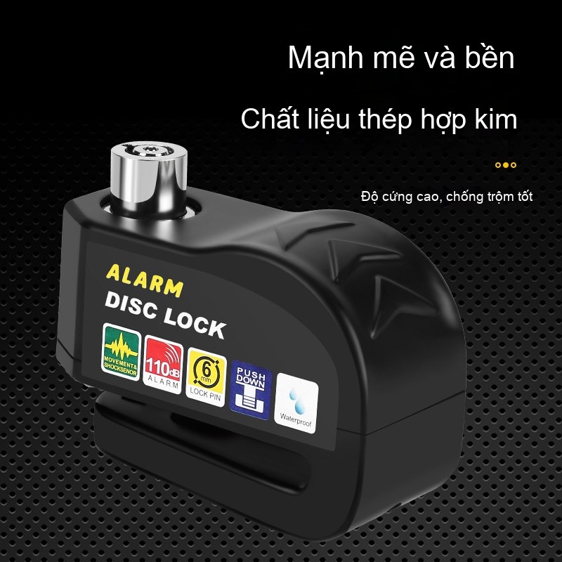 Khóa phanh đĩa báo động xe máy - Chống nước & gỉ, sử dụng tiện lợi, an toàn đáng tin