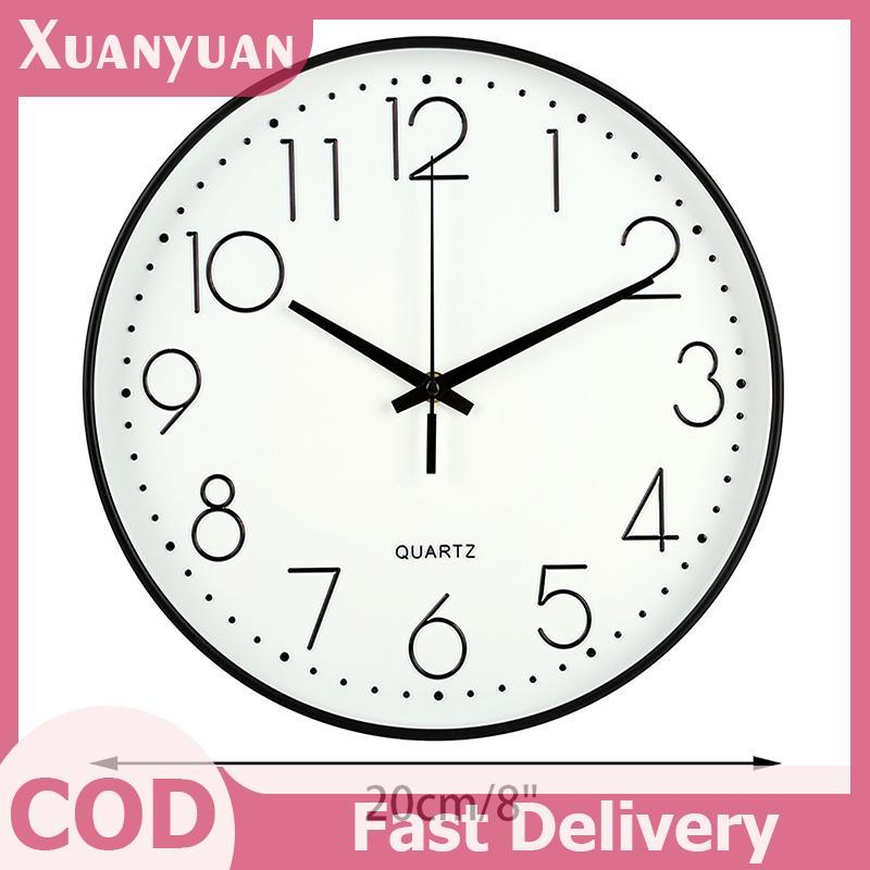 XUAN Đồng hồ treo tường đơn giản và tối giản hiện đại Đồng hồ treo tường chống rung im lặng cho phòng học Phòng ngủ Phòng khách Phòng tắm VN