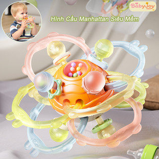 【BabyJoy】Hình Cầu Manhattan Siêu Mềm,Gặm Nướu Silicone Hình Cầu,Đồ chơi quả bóng gặm nướu montessori,Giảm ngứa nướu