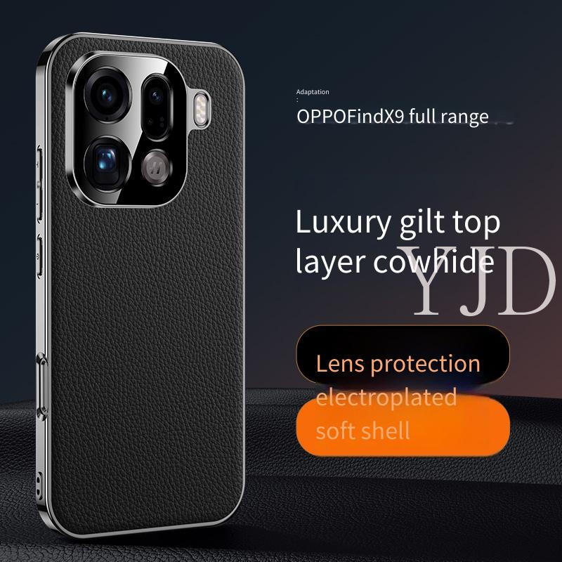 Ốp Lưng Cho OPPO Find X9 Pro Da Cao Cấp Electroceramic PC Chống Rơi Vỏ Điện Thoại