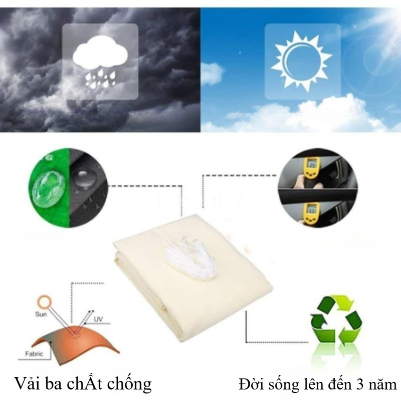 Lưới Che Nắng Ngoài Trời Tam Giác, Bạt Che Mưa Nắng Sân Vườn Ban Công Hiên Nhà Hồ Bơi Chống Tia UV