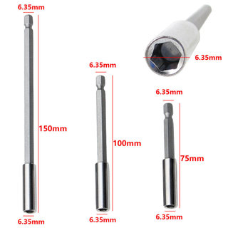 Phụ kiện thanh nối chuôi lục giác 1/4 nhanh đổi, 75/100/150mm dùng cho máy vít điện