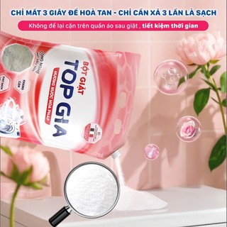Bột Giặt TOPGIA Hương Nước Hoa Pháp Hạt Nano Kháng Cặn, An Toàn Da Tay Dùng Cho Cả Giặt Máy