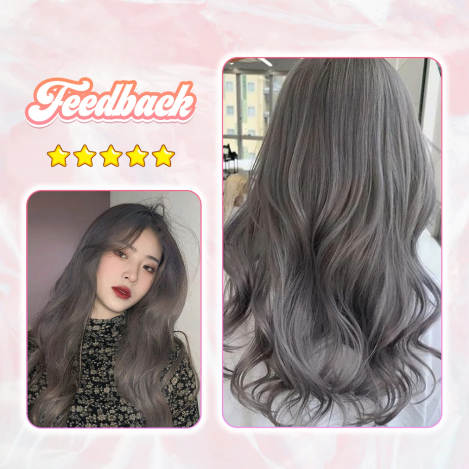 Thuốc nhuộm tóc, thuốc nhuộm tóc Xám Khói, tặng kèm oxy trợ dưỡng và bao tay | Trunghair
