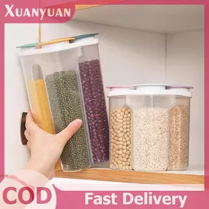 XUAN 1 Chiếc Bốn Hạt Và Ngũ Cốc Bảo Quản Trong Suốt Sắc Nét Đồ Dùng Nhà Bếp Chống Ẩm Ngăn Kín Nắp Mở Bình VN