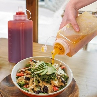 1 / 2 / 3 Chai ép nước sốt chống rò rỉ cỡ nòng lớn - 800 / 1000ML Hộp đựng Salad sốt cà chua trong suốt có nắp