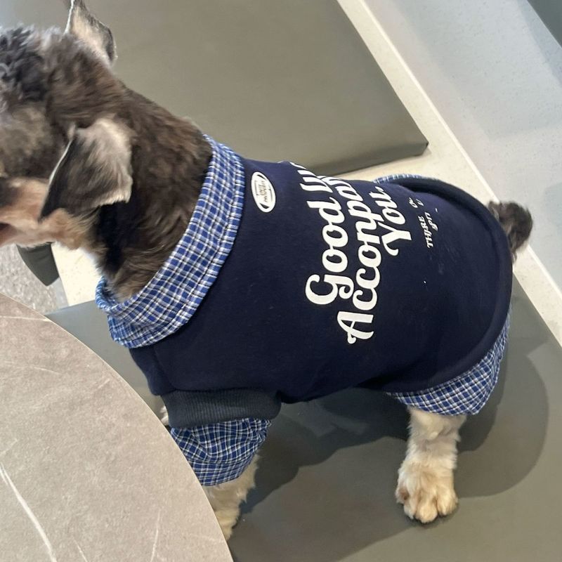 Quần Áo Chó Con Giả Hai Mảnh Màu Sắc Phù Hợp Với Áo Sơ Mi Polo Thú Cưng Thu Đông Schnauzer Bichon Teddy Nhỏ Vừa Chó Hai Trứng