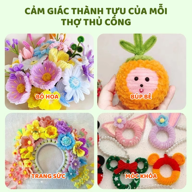 Kẽm Nhung DIY Loại 1 – Set 30 Sợi Kẽm Nhung Làm Cây Thông, Làm Hoa Phù Hợp Handmade