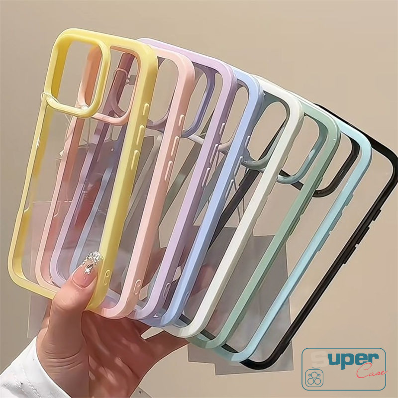 Ốp Lưng Tương Thích Cho iPhone 11 17 16 13 15 12 14 Pro Max Air 15 14 16 Plus Sang Trọng Nhiều Màu Sắc Đơn Giản Macaron Màu Sắc Thời Trang Acrylic Cover