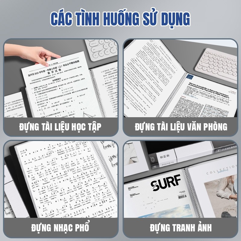 File lá đựng tài liệu A4 - Mẫu bìa đựng hồ sơ có nhiều ngăn đơn giản, phù hợp cho không gian văn phòng