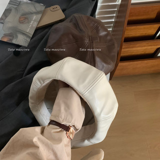 Mũ Hình Bát Giác Retro Pu Chất Lượng Cao, Phù Hợp Mùa Xuân Và Hè