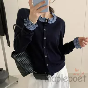 MAPLEPOET-Áo len dệt kim dài tay thời trang dành cho nữ