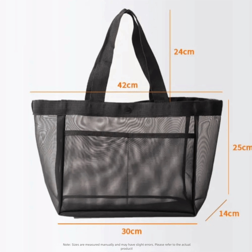 Túi đi biển MONOSTYLE, Túi đeo vai dung tích lớn trong suốt, Túi đựng đồ trang điểm đa chức năng lưới rỗng Du lịch