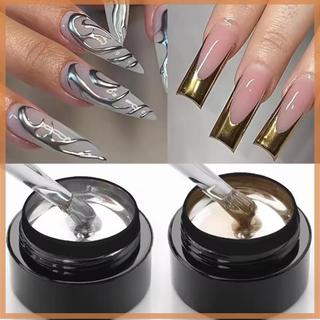 [savemoneyeveryday] Gel vẽ tranh kim loại Chrome Vàng bạc Hoa hồng Hiệu ứng gương sơn móng tay Dây vẽ siêu sáng Sơn móng tay nghệ thuật kiểu Pháp [vn]