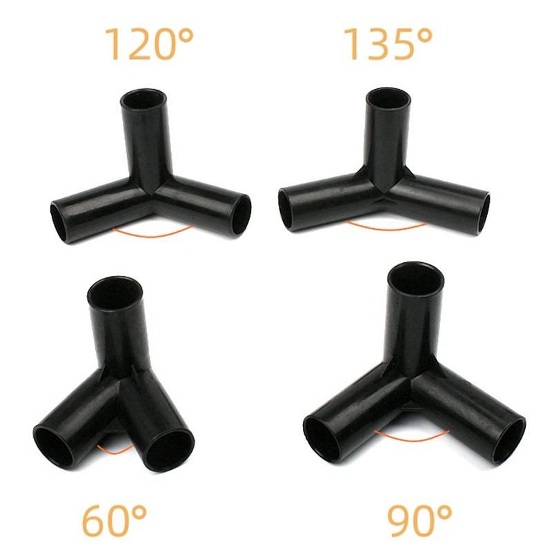 2 ~ 25 CÁI 8 / 12 / 16 / 19mm Đen ABS Phụ Kiện Nhựa PVC Đầu Nối Ống DIY Kệ Lều Cố Định Khớp Tee Bốn Chiều Khuỷu Tay Thẳng Khớp