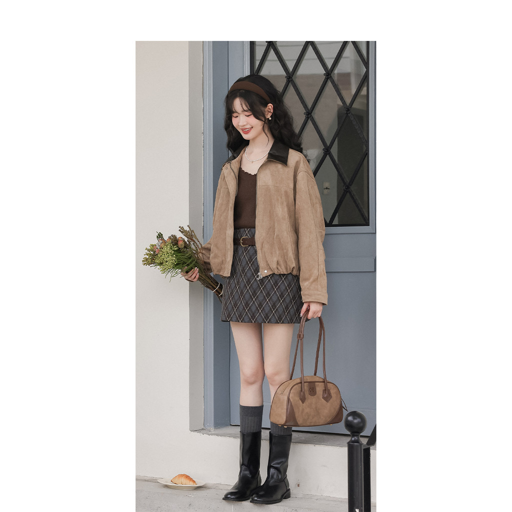 Mutu Retro Nấm Edge Dài Tay Dệt Kim Nữ Mùa Xuân 2026 Phong Cách Mới Bên Trong Trận Đấu Slim-Fit Mỏng Hơn Nhìn Đáy Áo Sơ Mi Top
