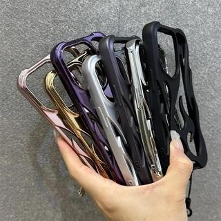 Ốp Điện Thoại Ngọn Lửa 3D Tản Nhiệt Rỗng Cho iPhone 17 Pro Max 15 14 13 12 11 16 Pro Max Plus Thời Trang Có Dây Đeo Cổ Tay
