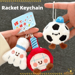 MIKYCO 2 Cái / bộ Móc Khóa Vợt, Bộ Vợt Sang Trọng Mặt Dây Chuyền Búp Bê, Trang Trí Túi Hoạt Hình Người Bạn Thân Nhất Mặt Dây Chuyền