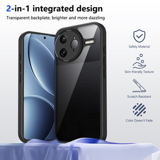 Dành Cho Redmi K80 Pro 5G Ốp điện thoại Cứng Trong Suốt Mặt Sau Aryclic Khung Silicon Mềm Chống Rơi Chống Sốc Mỏng Bao