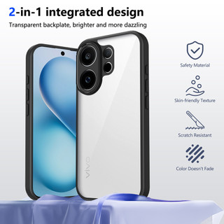 Dành Cho Vivo V60 5G / V60E Ốp điện thoại Cứng Aryclic Trong Suốt Khung Silicon Mềm Chống Rơi Mỏng Bao