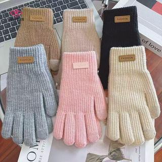 Găng tay cashmere dệt kim dành cho nữ, lót lông cừu dày ấm áp, phù hợp với thời tiết lạnh và phong cách Hàn Quốc