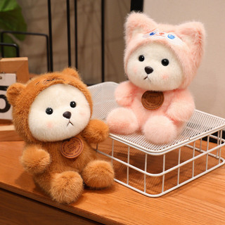 PLUS Cross Dressing Bear Table Búp bê thú cưng Búp bê gấu nhỏ dễ thương Trang trí học tập Đồng hành mềm mại Búp bê dễ thương Đồ chơi nhồi bông
