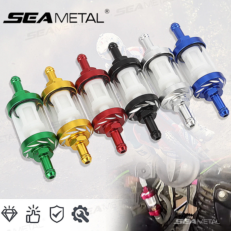 SEAMETAL Hợp Kim Nhôm Xe Máy Nhiên Liệu Xăng Lọc Dầu Cho Moto Cho ATV Xe Máy Bụi Bẩn Lọc Nhiên Liệu Phụ Kiện
