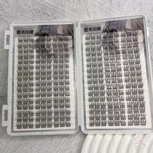 Dải vàng Lông mi giả riêng lẻ 7-13mm Chiều dài hỗn hợp với đế Cotton siêu mịn để trang điểm hàng ngày và sân khấu tự nhiên