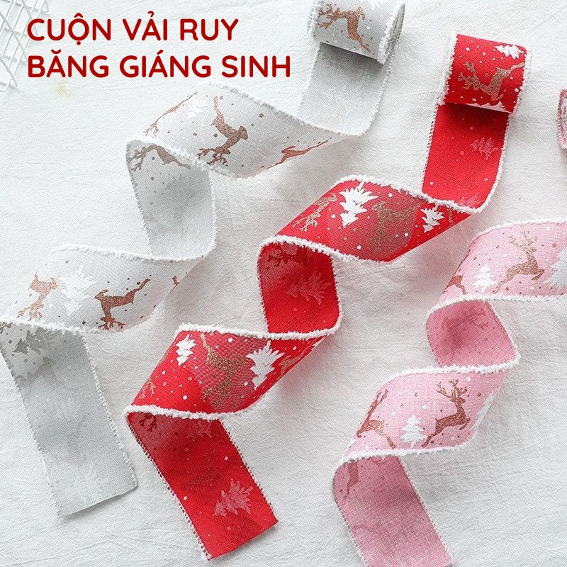 Ruy Băng Gói Quà Noel – Dây Ruy Băng Thắt Nơ Nhiều Màu Trang Trí Giáng Sinh & Buộc Hộp Quà Sinh Nhật