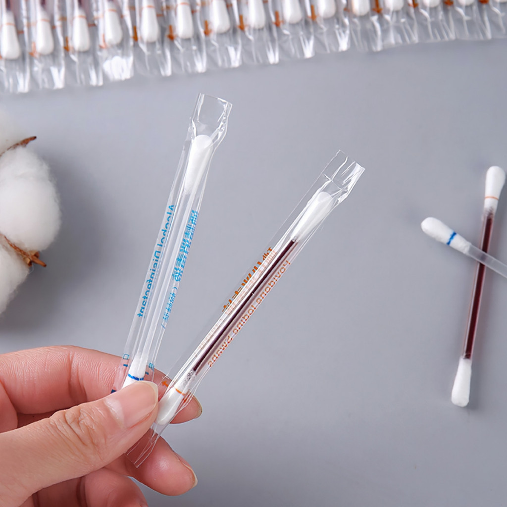 Hộp 50 que tăm bông iot, tăm bông cồn khử trùng y tế dùng 1 lần, vệ sinh vết thương an toàn, tiện lợi