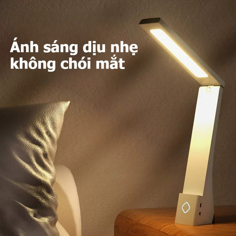 Đèn học để bàn LED chống cận, Đèn bảo vệ mắt cảm ứng thông minh, Dùng Học Tập Làm Việc, Ánh Sáng 3 Chế Độ, Sạc USB