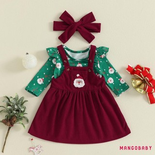 MG-Baby Bé Gái Trang Phục Giáng Sinh Ông Già Noel / Gingerbread In Áo Liền Quần Dài Tay Và Suspender Đầm Băng Đô Bộ