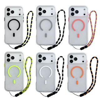 Ốp điện thoại phát sáng Hàn Quốc + Dây buộc cho iPhone 17 Air 11 12 16 15 14 13 Pro Max Vỏ mờ trong suốt Vỏ điện thoại mềm mờ Vỏ bảo vệ chống sốc