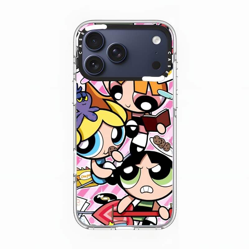 CASECASE X Ốp lưng Powerpuff Girls Impact Clear Từ tính hút cho iPhone 17 / 16 / 15 / 14 / 13 Pro Max | Ốp lưng Acrylic pha lê trong suốt có bao bì cao cấp