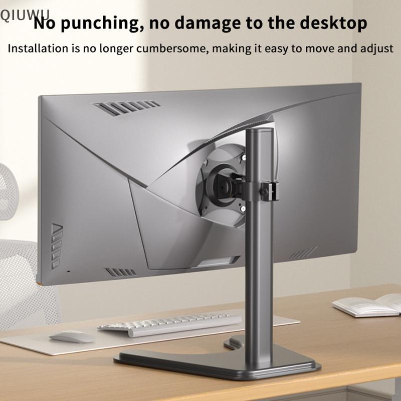 QIUWU Có Thể Điều Chỉnh 14-21 / 24 / 27 / 32 Inch Máy Tính Để Bàn Màn Hình Giá Đỡ Cánh Tay PC Màn Hình Chân Đế LCD LED TV Chuyển Động Toàn Bộ 370 / 450mm.