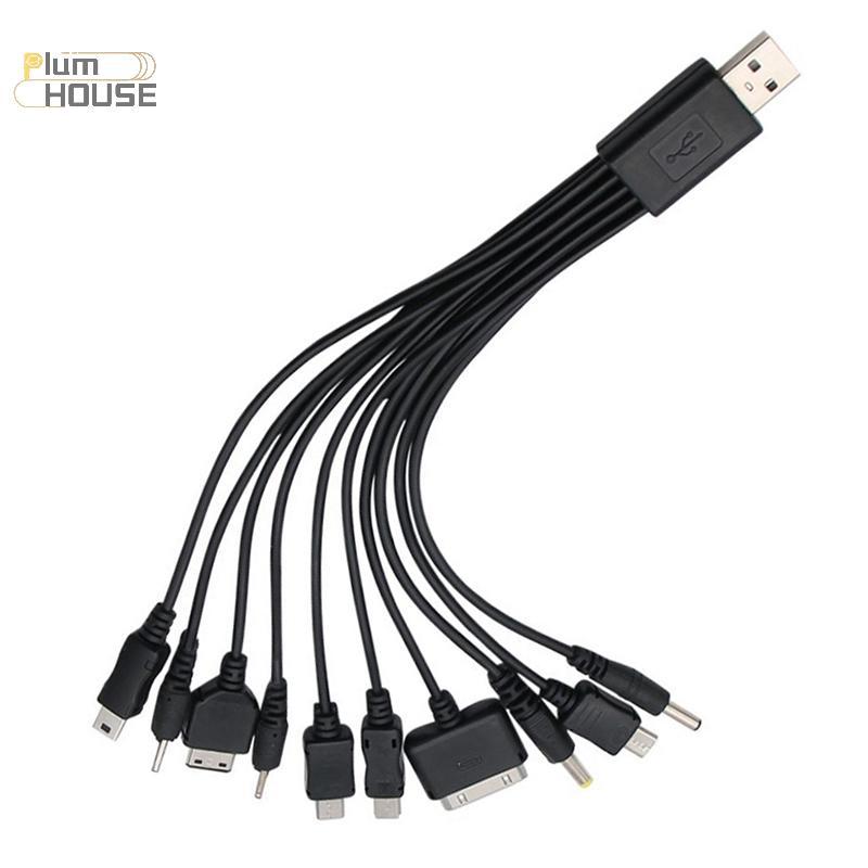 PlumHOUSE Đa Pin Cáp Sạc USB Adapter Cáp Dây Dữ Liệu 10 Trong 1 Cáp Truyền Dữ Liệu USB Đa Năng VN
