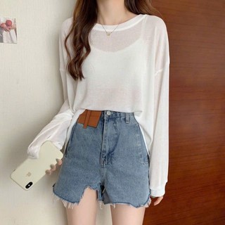 Áo thun trơn giấy tay đài form rộng dành cho nữ phong cách dịu dàng( kh kèm áo quây)