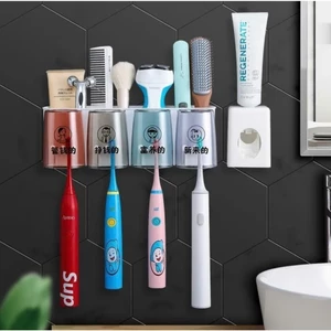 Bộ Nhả Kem Đánh Răng Tự Động - Kệ Dán Tường Đựng Đồ Nhà Tắm (Kèm miếng dán)