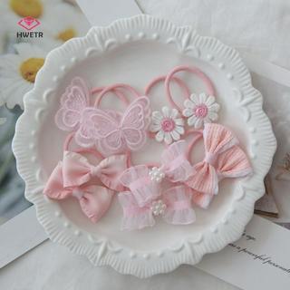 HWETR 10 Cái / lốc Dễ Thương Trẻ Em Trang Trí Tóc Hợp Thời Trang Handmade Co Giãn Dây Buộc Tóc Đáng Yêu Mũ Kẹp Tóc Phụ Kiện Cho Bé Gái Mới