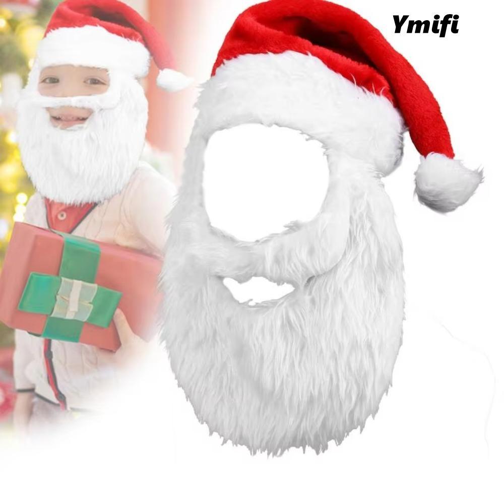 Mũ và Râu Ông Già Noel YMIFI Màu Đỏ Râu Trắng, Phù Hợp Cho cosplay Hoặc Trang Phục Giáng Sinh Cho Cả Trẻ Em Và Người Lớn