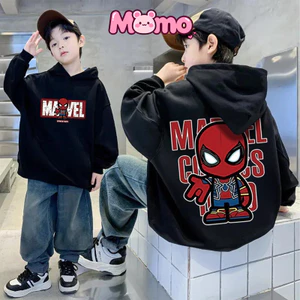 Áo Hoodie cổ tròn in hình người nhện cho trẻ em, Áo cổ tròn thời trang hợp thời trang Unisex