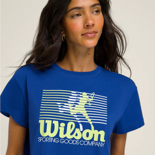 Quần vợt & áo thun ngắn tay nam nữ Wilson, cotton, phù hợp vận động