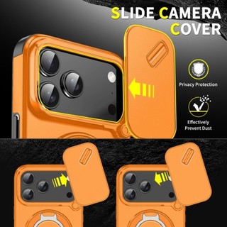 Ốp điện thoại cửa sổ máy ảnh trượt cấp quân sự mới cho IPhone 17Pro Max 11 12 13 14 15 16 Pro Max Vỏ có giá đỡ kim loại được thiết kế đặc biệt dành cho nam Vỏ chống sốc