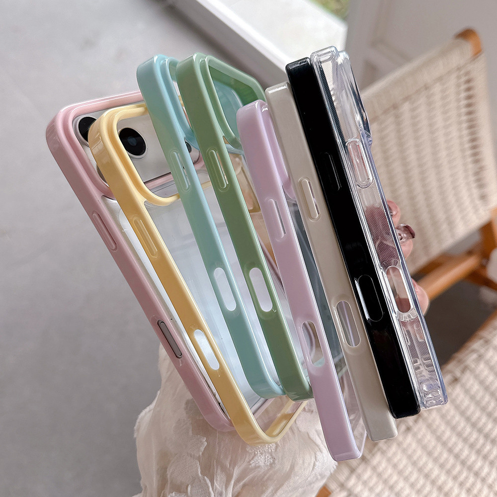 Ốp Điện Thoại Acrylic Thạch Màu Cho iPhone 17 Pro Max 17 Air 16 Plus 15 14 13 12 11 Vỏ Bảo Vệ Chống Sốc