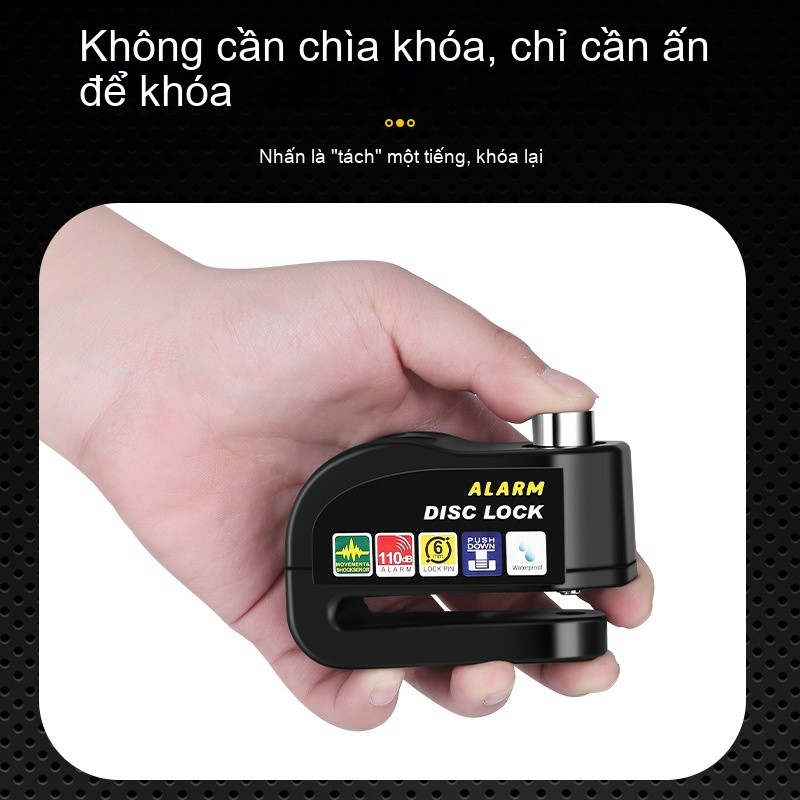 Khóa phanh đĩa báo động xe máy - Chống nước & gỉ, sử dụng tiện lợi, an toàn đáng tin