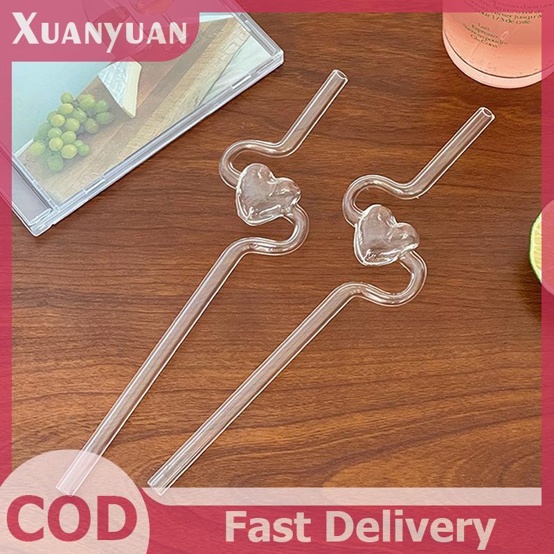 XUAN Sáng Tạo Chịu Nhiệt Trong Suốt Trà Sữa Nước Có Thể Tái Sử Dụng Thủy Tinh Xoắn Ống Hút Thân Dài Sip VN