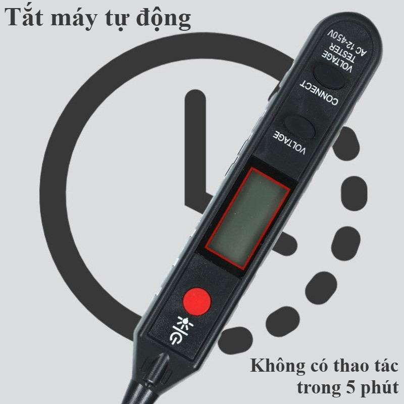 Bút Đo Điện Thông Minh Màn Hình LCD Kiểm Tra,Điện trở thử nghiệm trực tiếp với đèn Bút đo điện kỹ thuật số DC