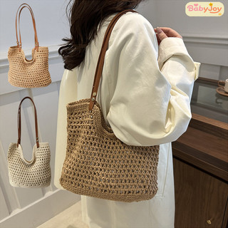 【BabyJoy】Túi tote cói đan tay nữ,Túi Tote Đan Len Cói Cao Cấp,Dung Lượng Lớn Đựng Đồ Tiện Lợi, đi biển đi chơi du lịch