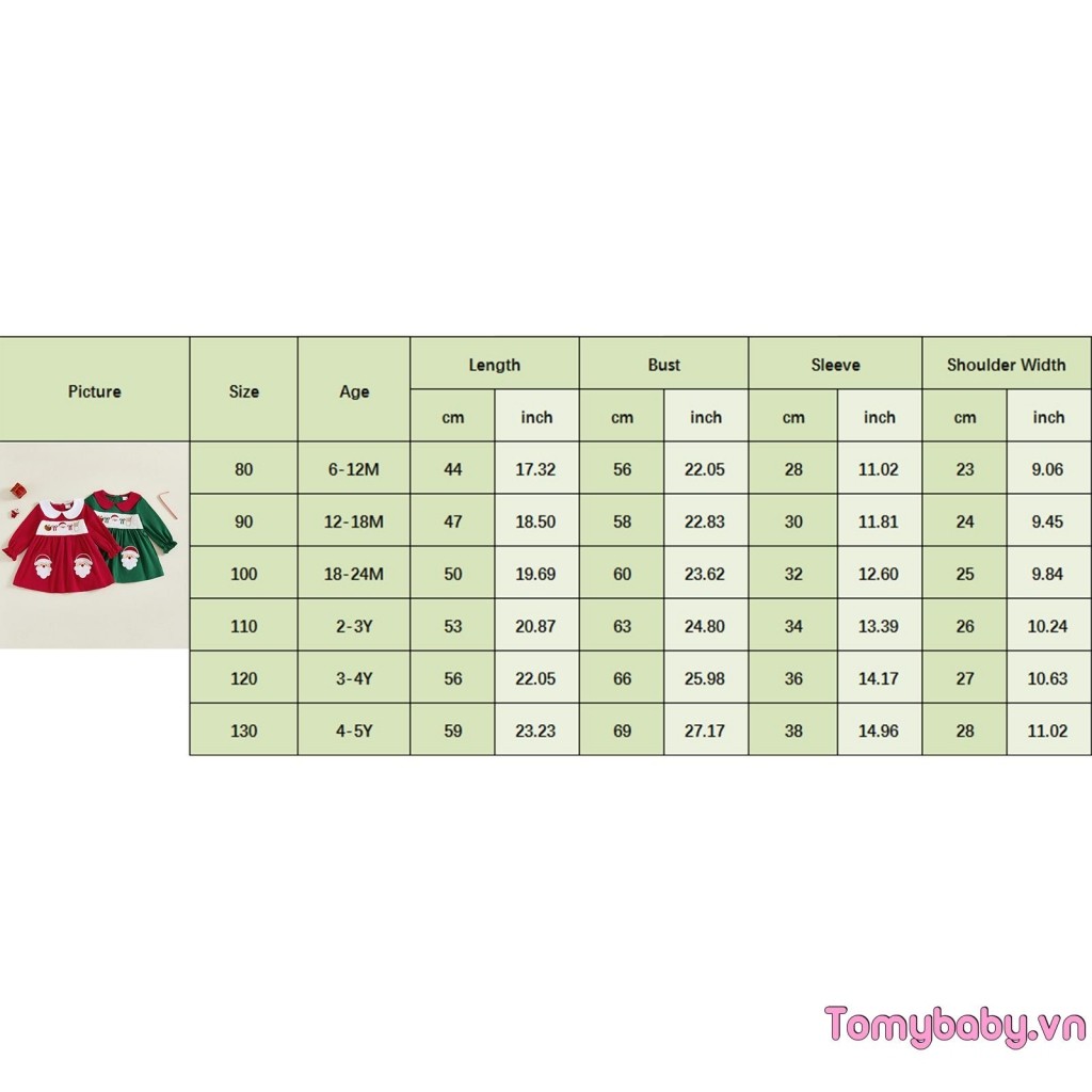 Trẻ Em Bé Gái Váy Giáng Sinh Tay Dài Cổ Búp Bê Thêu Ông Già Noel Mùa Thu Váy
